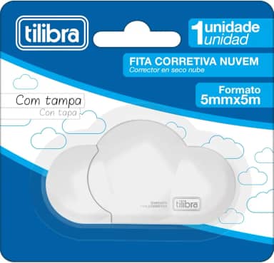 Tilibra - Corretivo em Fita Nuvem 5mmX5m, Cores Sortidas, Rosa