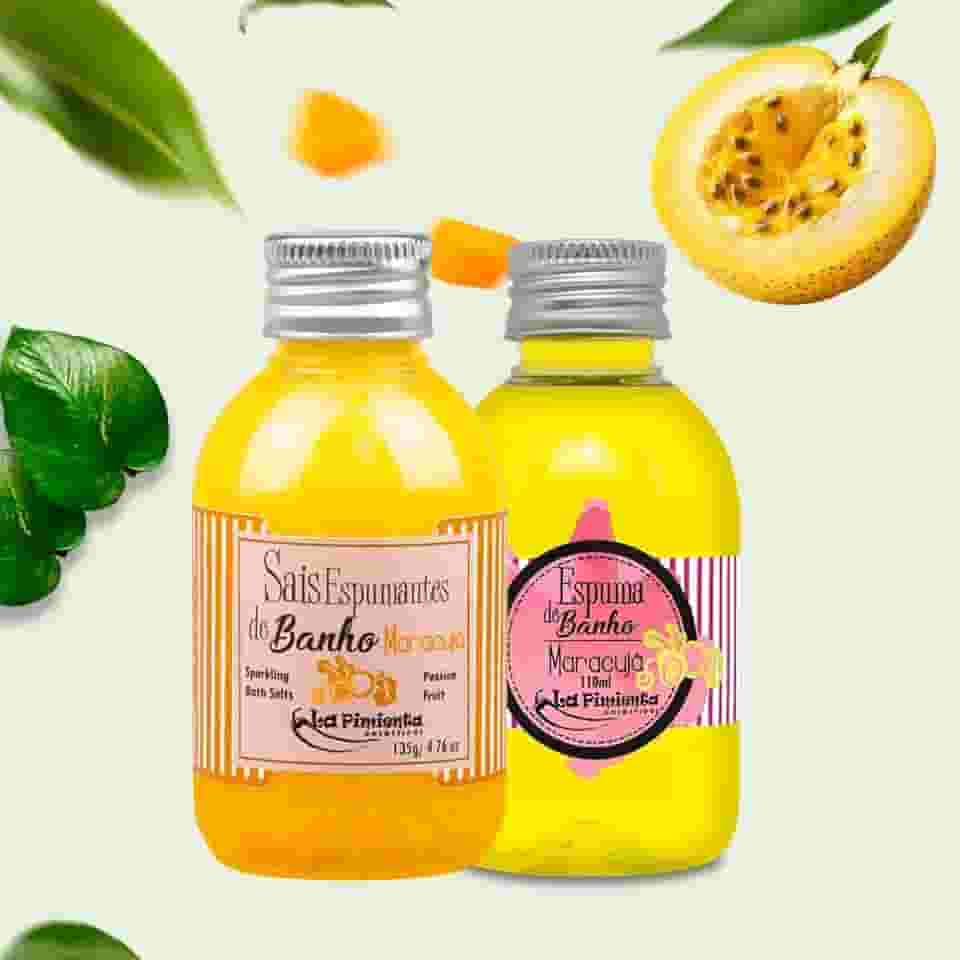 KIT SAIS E ESPUMAS MARACUJA LAPI- PARA BANHEIRA, HIDRO E JACUZZI