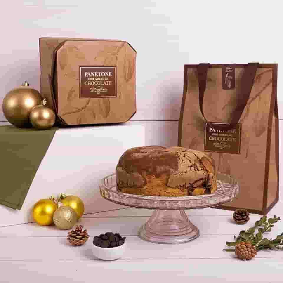 Panetone com Gotas de Chocolate Santa Luzia Para Presente 500g