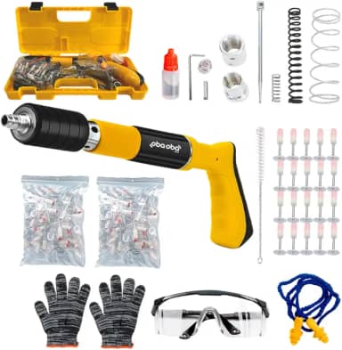 Kit Pistola de Fixação Finca Pino com 220 Pregos e Kit de Segurança Completo