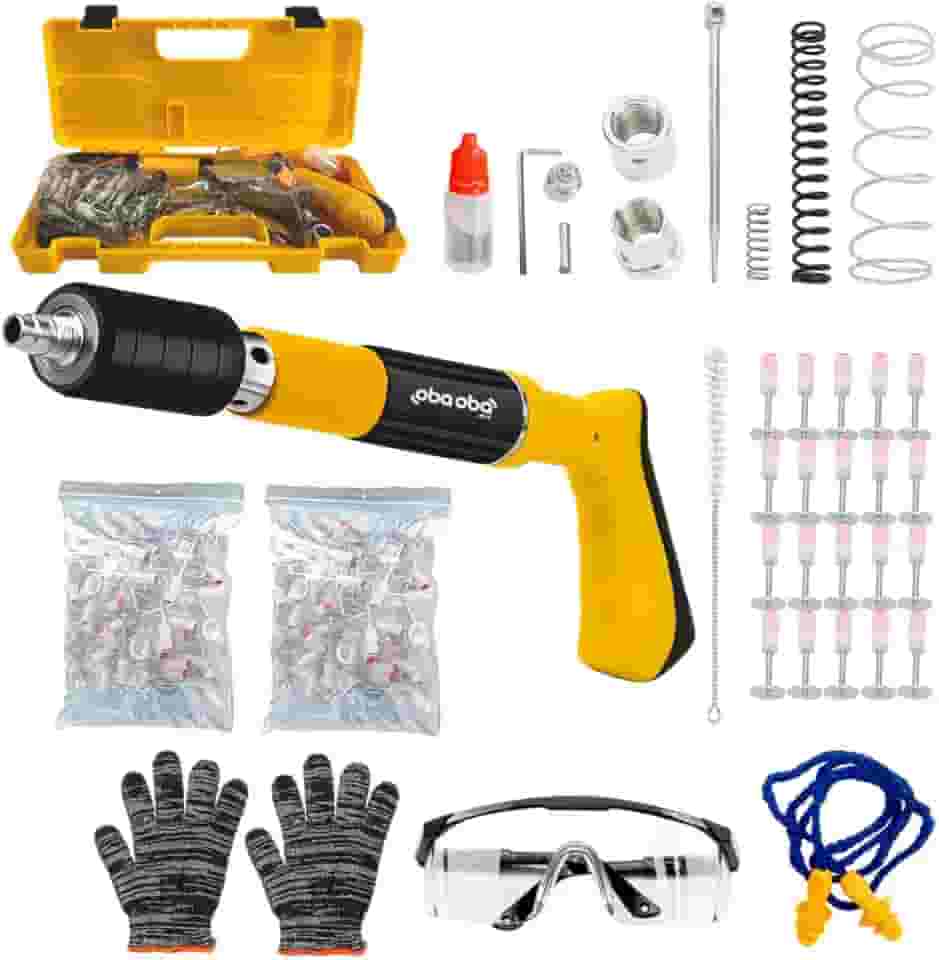 Pistola de Fixação Finca Pino Profissional Oba Oba Mix – Redução de Recuo, 220 Pregos, Kit Segurança, Maleta