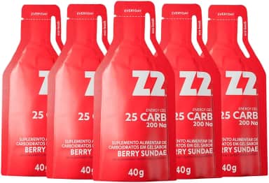 Energy Gel Z2 | Z2+ | Edição Especial | Suplemento Alimentar de Carboidratos em Gel Líquido para Atletas de Alto Rendimento - Linha Gameday/LOAD UP - Box 05 Sachês 40g Cada (Box - 05 Saches | 25 Carb, Berry Sundae)