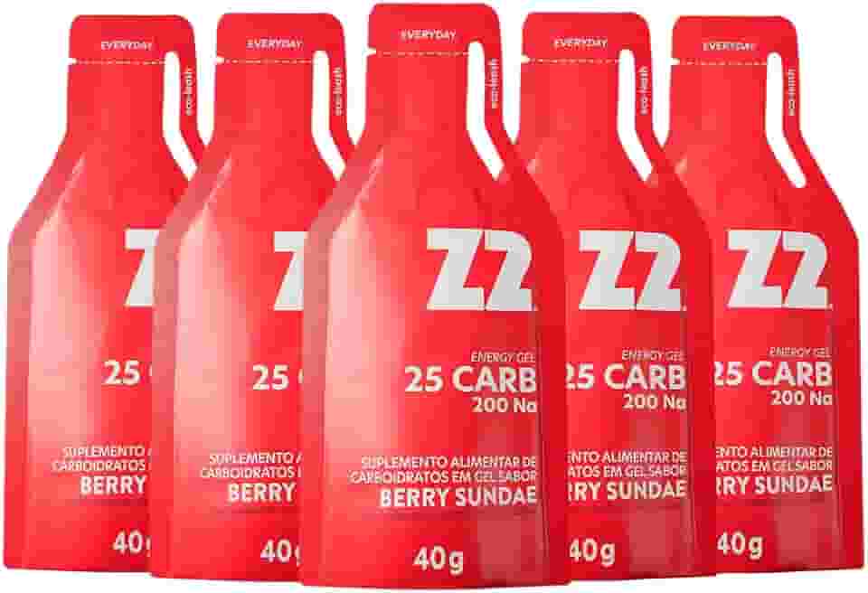 Energy Gel Z2 | Z2+ | Edição Especial | Suplemento Alimentar de Carboidratos em Gel Líquido para Atletas de Alto Rendimento - Linha Gameday/LOAD UP - Box 05 Sachês 40g Cada (Box - 05 Saches | 25 Carb, Berry Sundae)