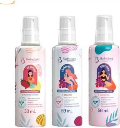 Kit Perfume Desodorante íntimo Delicada+Morango+Algodão Doce Bio Instinto 50ml