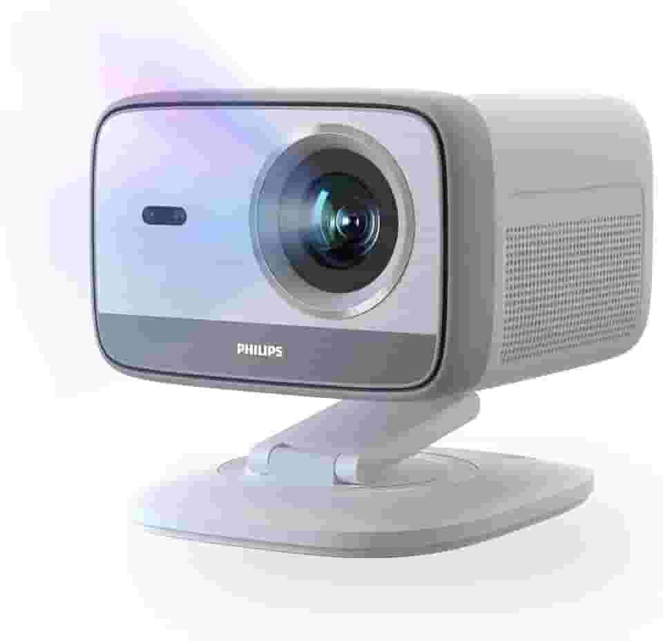 Philips Projetor Neopix 444 4K resolução nativa 1080p 500 lúmens, som estéreo ANSI, 10W, foco automático, cabo HDMI Keystone para USB-C incluído branco