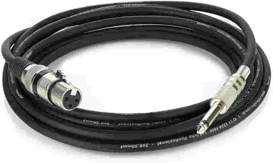 Cabo de Microfone XLR para P10 Mono - Preto - 3 Metros