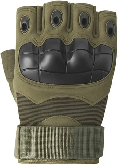 Luva Meio Dedo Motociclista, Motoqueiro e Motoboy – Proteção Anti-Impacto e Resistente para Bike, Ciclista, Paintball, Treino e Airsoft com Fecho Ajustável - Tamanho Único