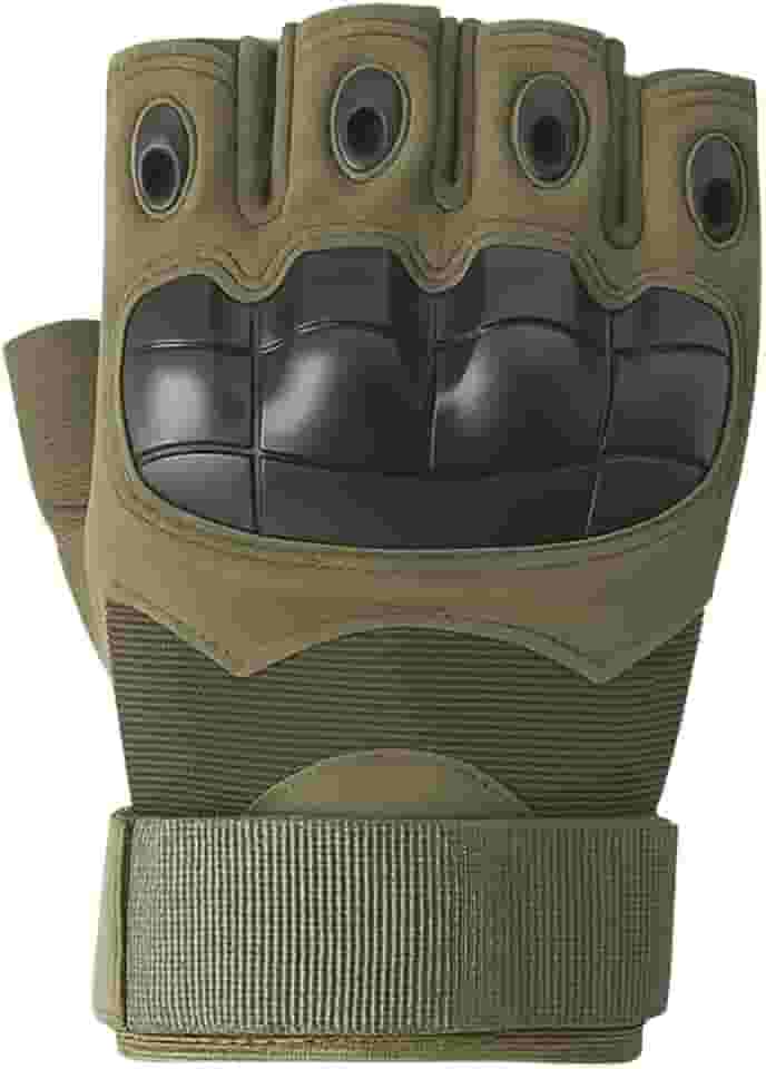 Luva Meio Dedo Motociclista, Motoqueiro e Motoboy – Proteção Anti-Impacto e Resistente para Bike, Ciclista, Paintball, Treino e Airsoft com Fecho Ajustável - Tamanho Único