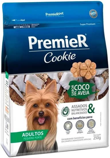 Premier Cookie Cães Adultos Raças Pequenas - Coco e Aveia 250g