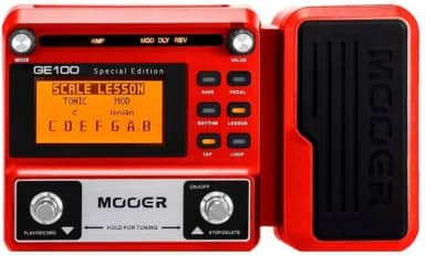 Mooer Pedaleira Multiefeitos GE100SE Vermelha | para Guitarra, USB, 200 Presets de Fábrica, Tela LCD 2.4', Impulse Response, Pedal de Expressão, Edição Especial