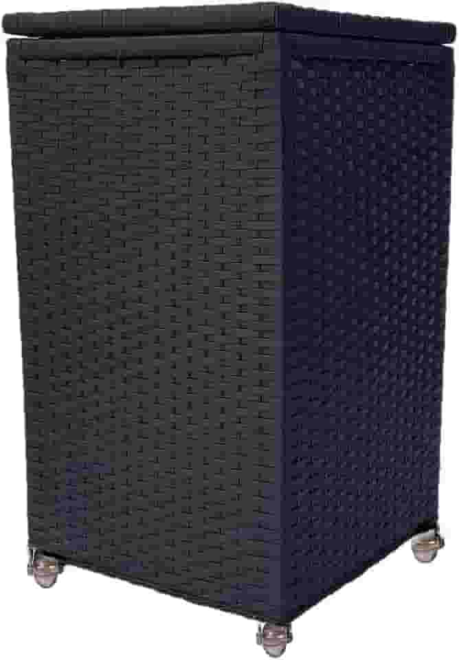 Cesto de Roupas 40x40x70 com Rodinhas 100 Litros Fibra Sintética (Preto)