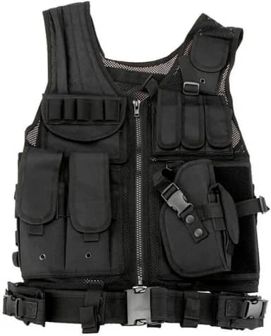 Capa de Colete Tático Modular em Poliéster 600D – Ajustável com Bolsos, Bolsa Removível e Ideal Para Caça, Paintball, Airsoft e Trilha