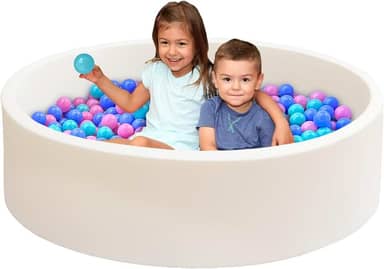 Piscina De Bolinhas Grande Para Crianças, Cercadinho Redondo De 47,2" X 13,8" De Espuma Macia Para Piscina De Bolinhas Para Crianças, Presente Ideal Para Bebês, Jogos Internos E Externos, Bol