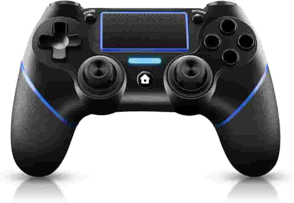 Sefitopher Controle Sem Fio PS4 para PlayStation 4/Pro/Slim/PC Laptop, Joypad Profissional PS4, Painel de Toque com Vibração Dupla, Modo Instantâneo para Compartilhar Joystick (Azul)