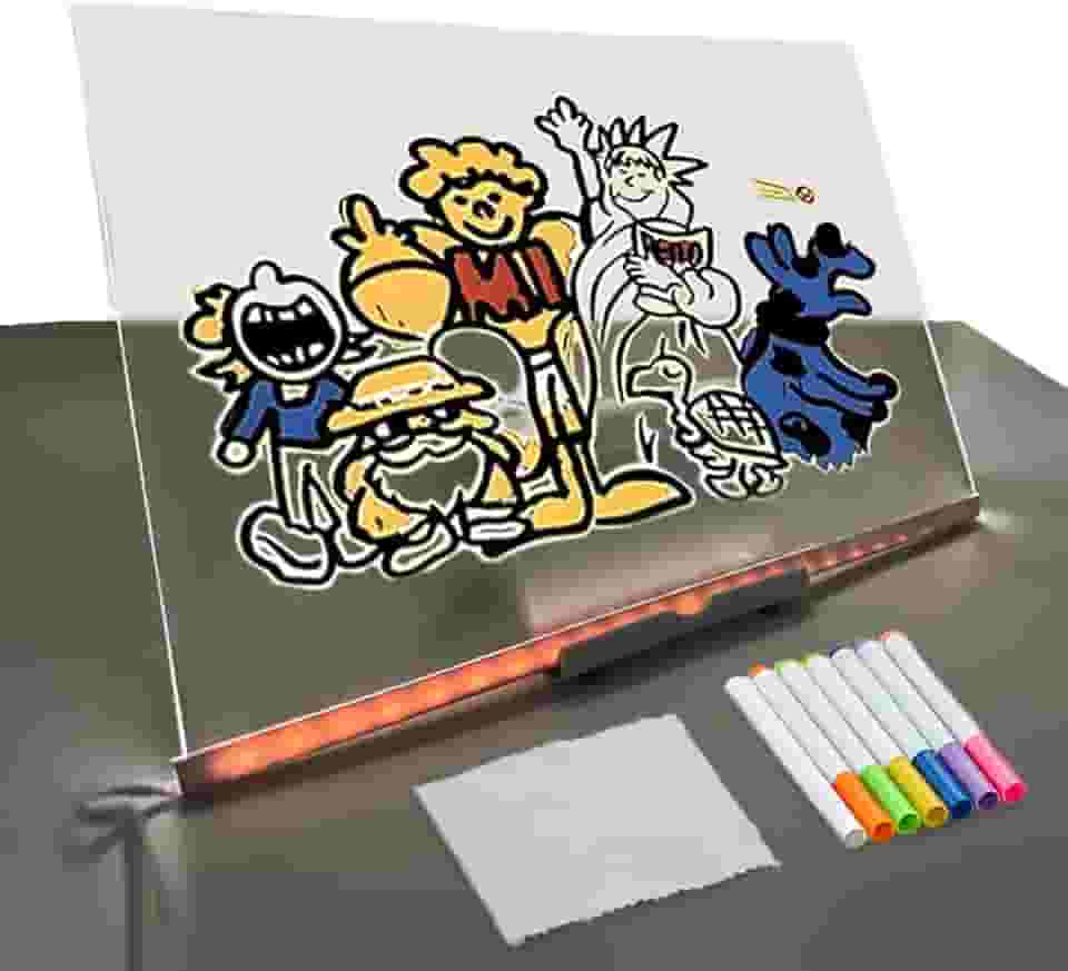 Prancheta de Desenho com Luz LED A4 USB – Mesa de Luz com Iluminação, Ideal para Desenho, Planner, Lembretes e Crianças Quadro Desenho Luminária Led Para Escrita Apagável Premium