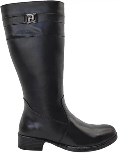Bota Feminina Montaria Preto Cano Longo em Couro 137