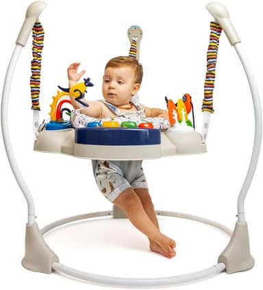 Clingo Jumper Interativo para Bebês com 9 Atividades, Assento Giratório 360°, Altura Ajustável