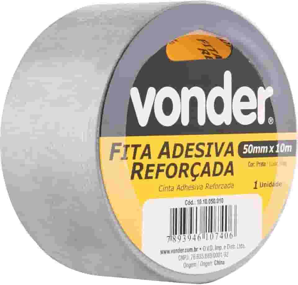 Vonder, Fita Adesiva Reforçada, 50 Mm X 25 M Prata.