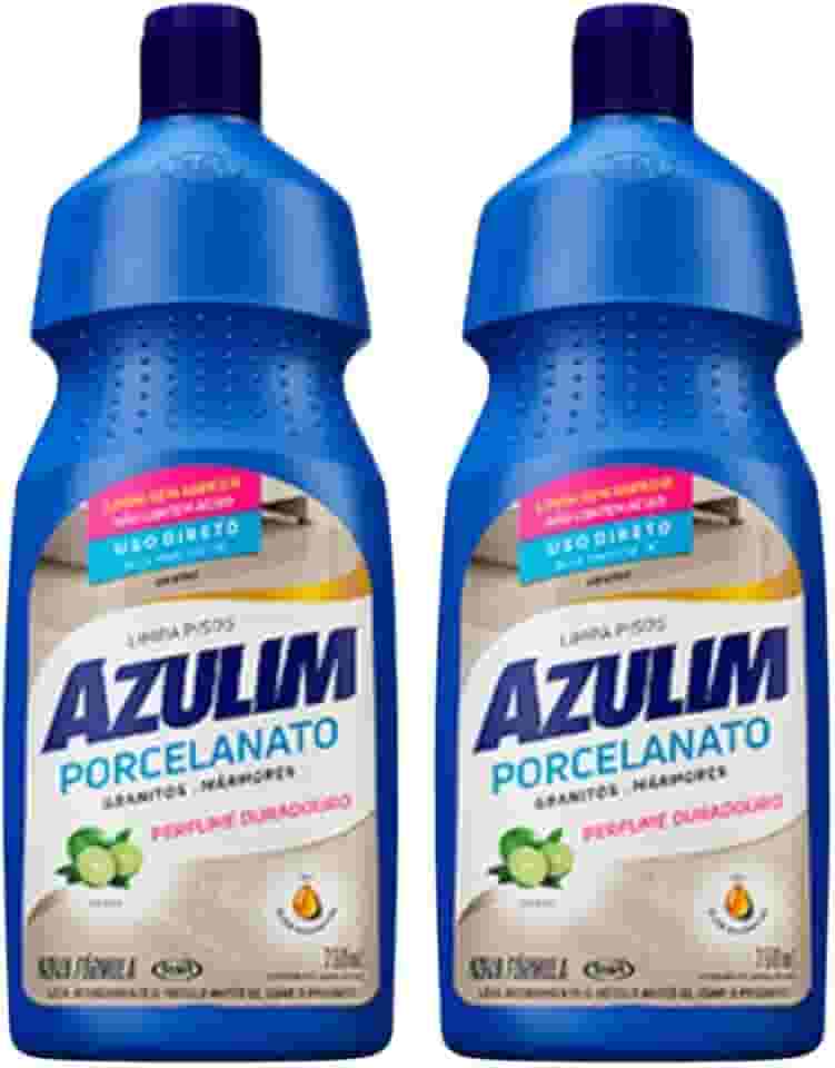 Kit com 2 Limpa Porcelanatos Azulim Citrus 750ml, Limpeza Eficiente e Aroma Cítrico