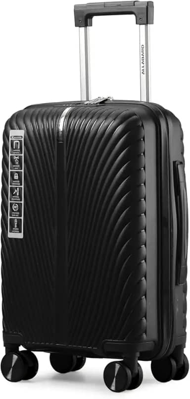 Mala de Bordo 8kg Padrão ANAC em PP Rígido Anti Arranhão com Ziper Duplo Antifurto Cadeado com Senha e Rodinhas Duplas Removíveis 360 Dakar 18 (Preto)