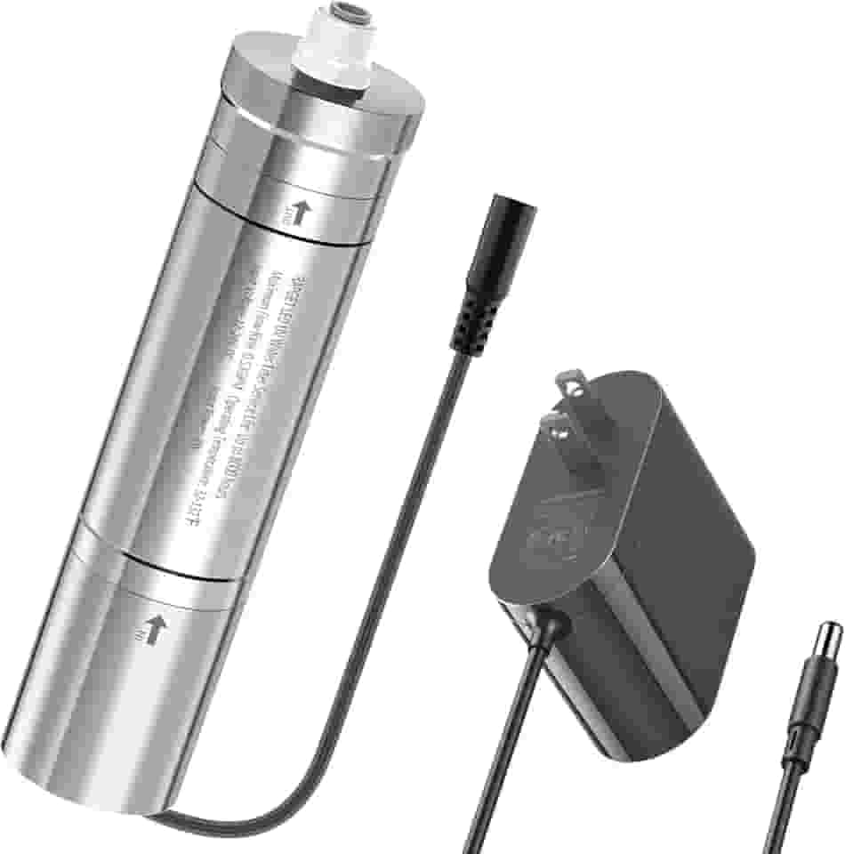 Filtro de água ultravioleta LED UV para sistema de filtro de água embaixo da pia e sistema de osmose reversa, reduz até 99,9% de aço inoxidável sem mercúrio - 8000 horas de vida útil