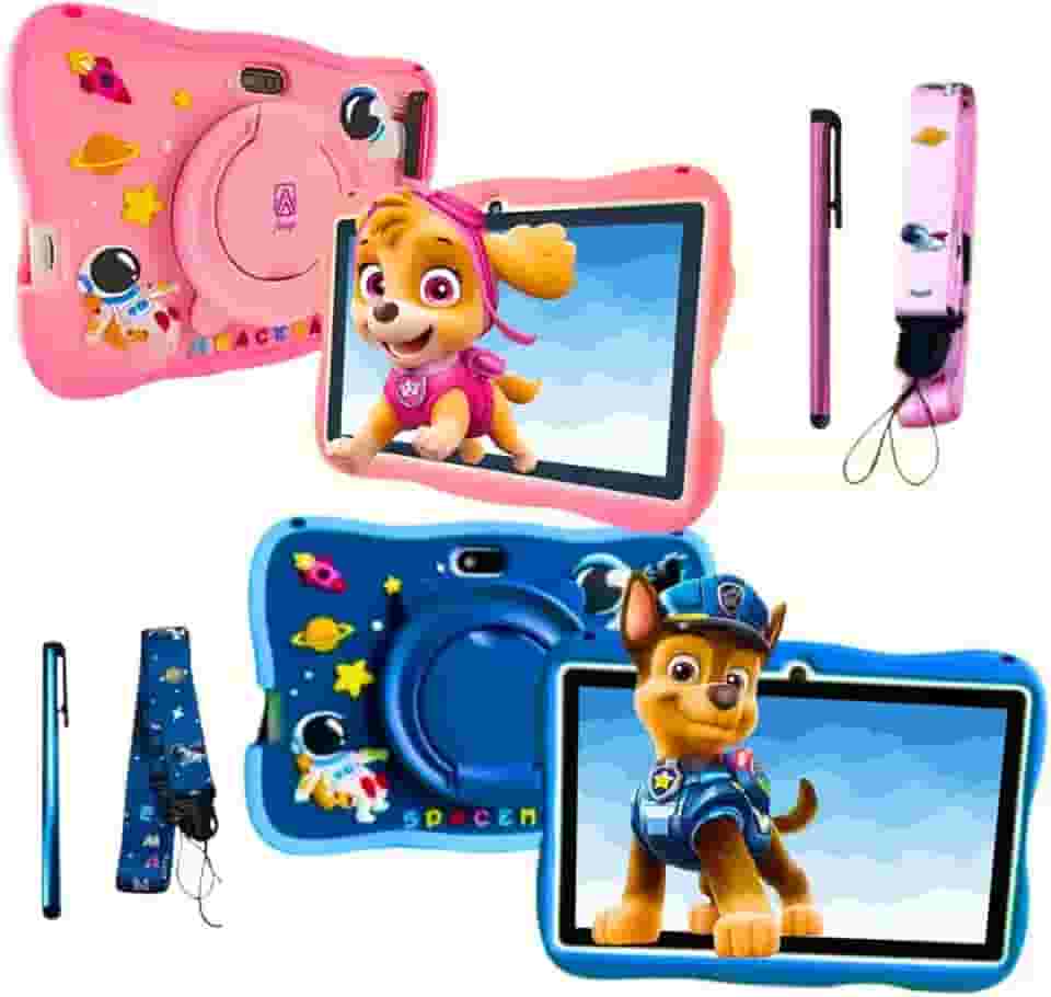 Tablet Infantil Mili, 7 Polegadas, 64GB, 4GB RAM, Android 13, Wi-Fi, Bluetooth, com Capa Protetora (Azul)