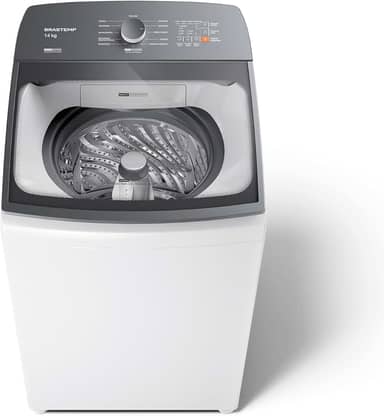 Máquina de Lavar Branca 14kg Brastemp com Smart Sensor e Lavagem Rápida - BWJ14AB