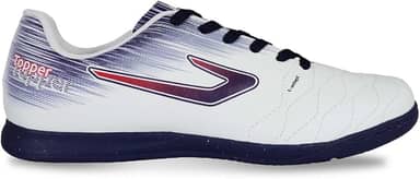 Chuteira Topper Flame Fsal, Branco/Cinza/Vermelho, 42