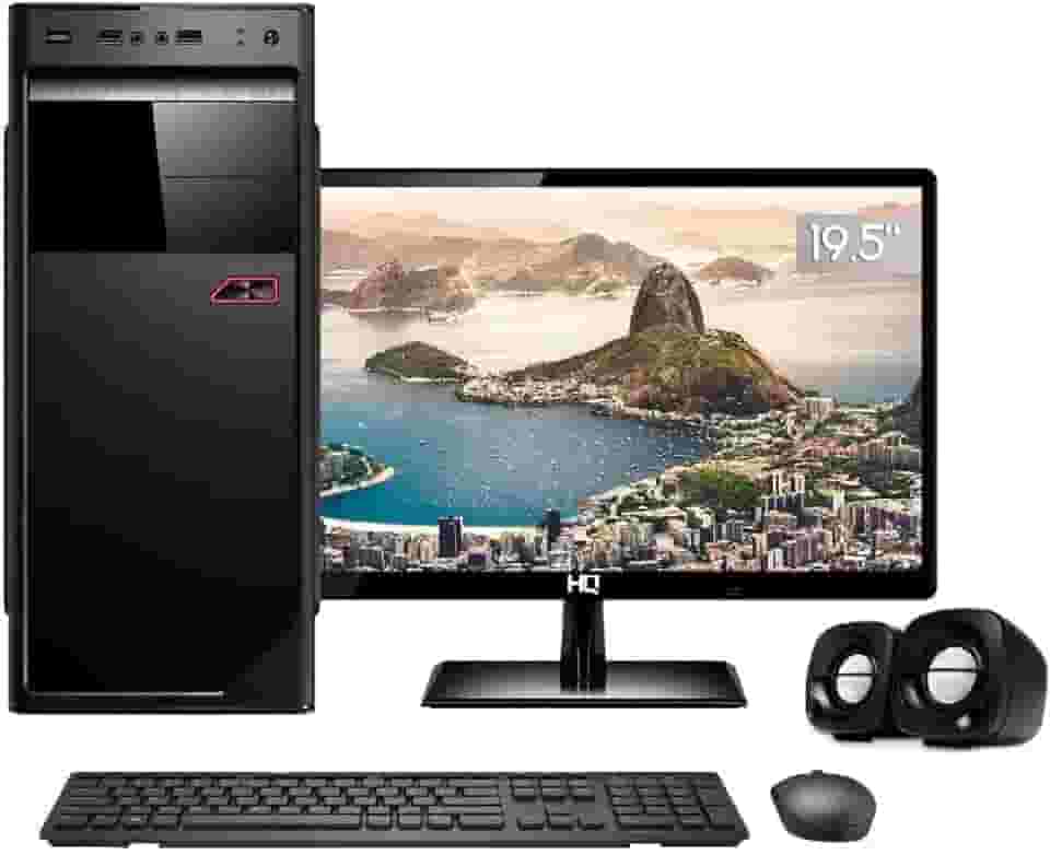 Computador Completo PC CPU Monitor 19.5' HDMI Intel Core i3 6GB HD 500GB com teclado e mouse Desktop Wifi CorPC, PRETO, 18880