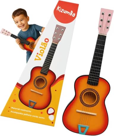 Mini Violão Semi Profissional Para Crianças Infantil Corda Em Aço Acústico Instrumento Musical Kizumba