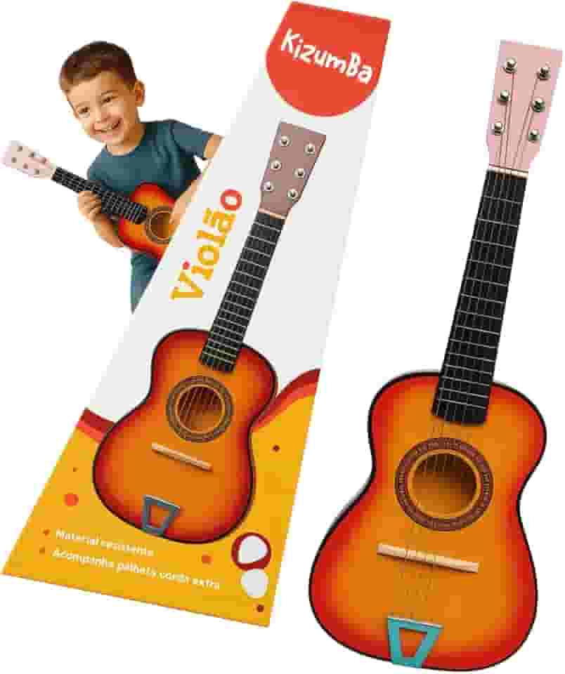 Mini Violão Semi Profissional Para Crianças Infantil Corda Em Aço Acústico Instrumento Musical Kizumba