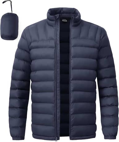 Jaqueta masculina leve embalável acolchoada quente de inverno para homens casaco acolchoado alternativo