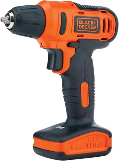 BLACK+DECKER Furadeira e Parafusadeira 3/8 Pol Bateria, 900 RPM, 13 Acessórios, Potência e Versatilidade, Modelo LD12S, 12V
