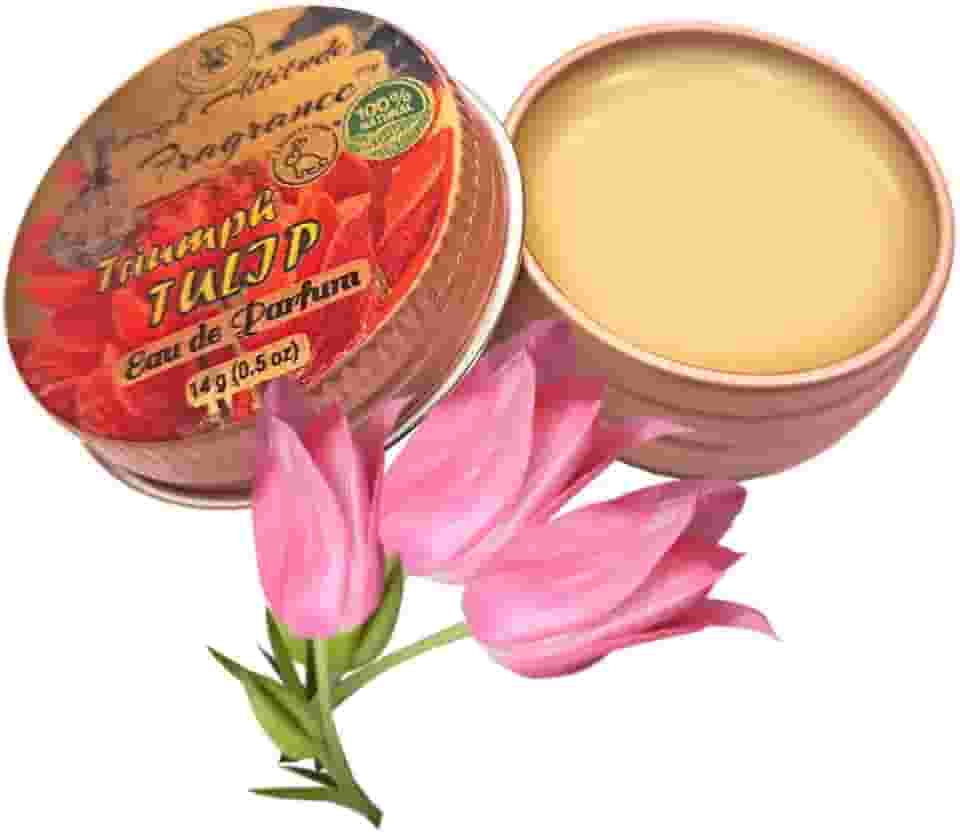 Triumph TULIP Perfume – Eau de Parfum – Bálsamo Sólido com Óleos Essenciais de Aromaterapia (Tulipa Gesneriana, Lírio, Rosa, Tuberosa, Jacinto, Madressilva) – Fragrância Natural – Viagem, Festa
