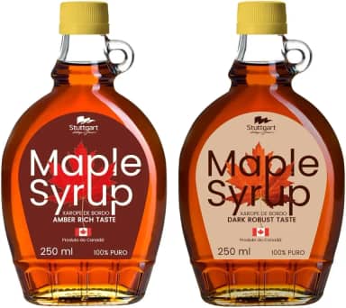 Kit Xarope de Bordo Maple Syrup Stuttgart Tradicional e Escuro - 250ml cada – Total 500ml