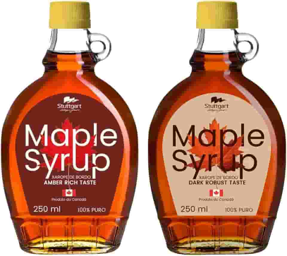 Kit Xarope de Bordo Maple Syrup Stuttgart Tradicional e Escuro - 250ml cada – Total 500ml