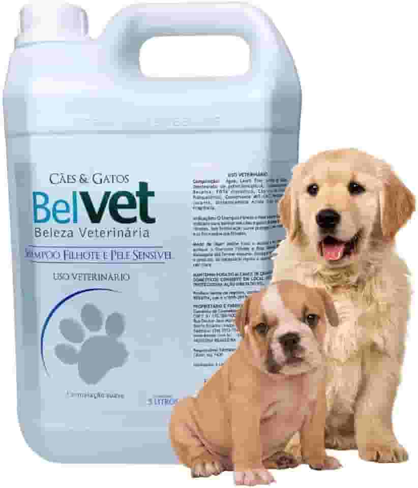 Shampoo Pet Profissional Para Filhotes e Pele Sensível Cães e Gatos 5 Litros Belvet