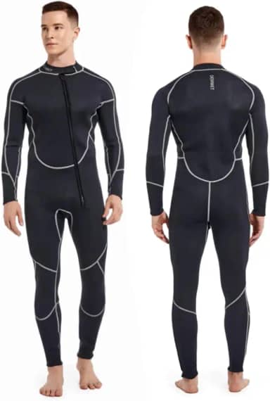 neoprene mergulho 1.5mm 3 mm Roupa de mergulho de uma peça Mangas compridas masculinas e femininas Zíper frontal Caiaque de mergulho com surf quente e frio