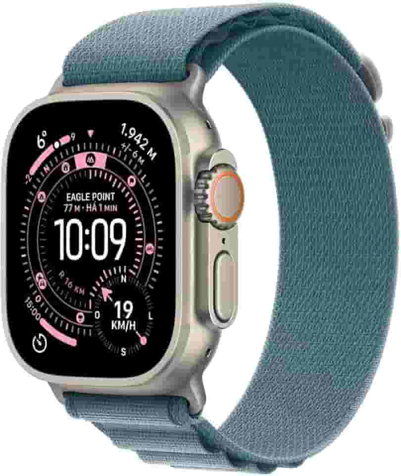 Apple Watch Ultra 3 GPS + Cellular, Caixa em titânio natural de 49 mm com Loop Alpine azul‑claro ‑ P