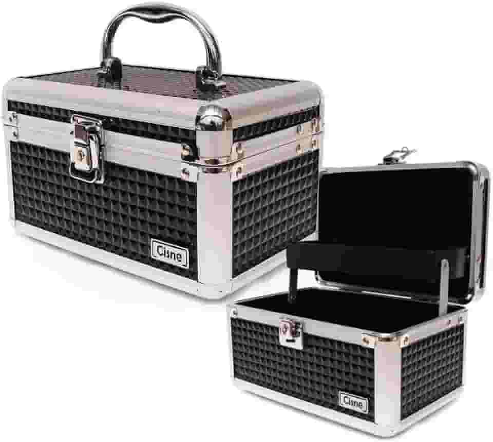 Maleta De Maquiagem Profissional Pequena Cisne Ruby's Vazia Porta Jois Acessórios (Preto)