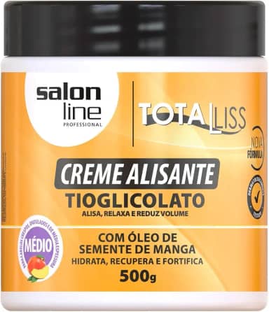 Salon Line, Creme Alisante, Total Liss, Óleo de Semente de Manga, Médio - Para Cabelos Cacheados e Crespos, 500g