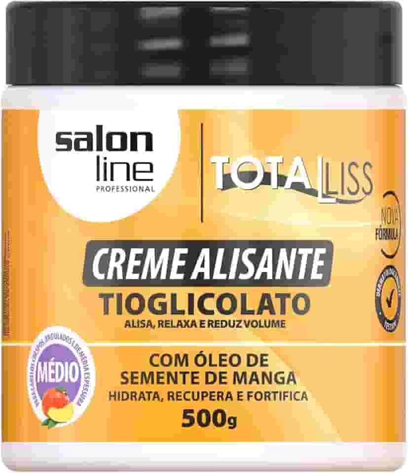 Salon Line, Creme Alisante, Total Liss, Óleo de Semente de Manga, Médio - Para Cabelos Cacheados e Crespos, 500g