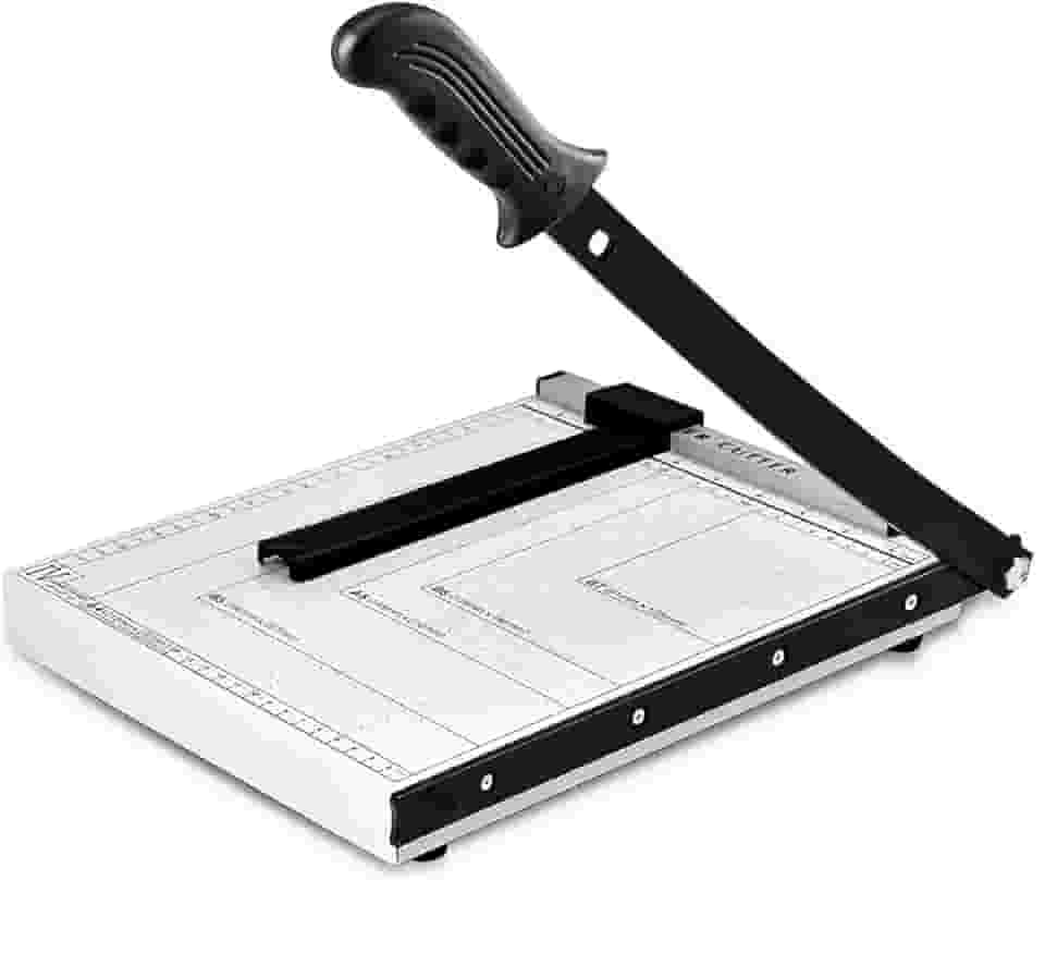 Guilhotina de Papel com Protetor de Segurança e Bloqueio de Lâmina Aparador de Papel Guilhotina para Serviços Gráficos (02-Edição Básica)