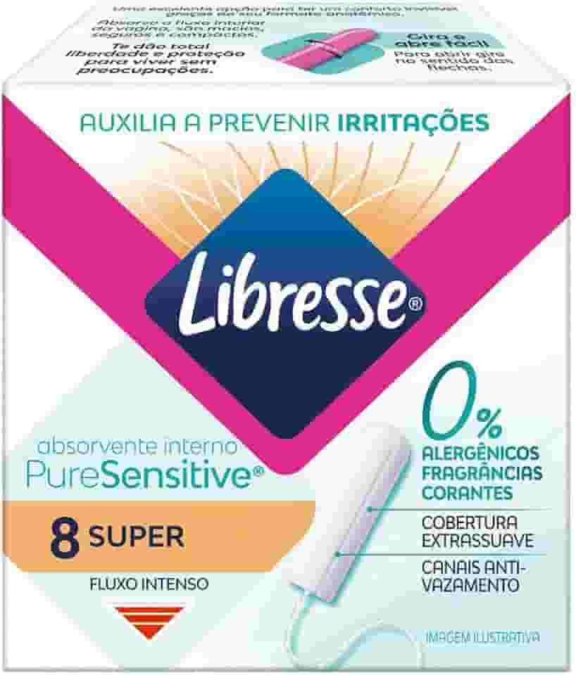 Libresse Pure Sensitive, Absovente interno Super, 8 unidades