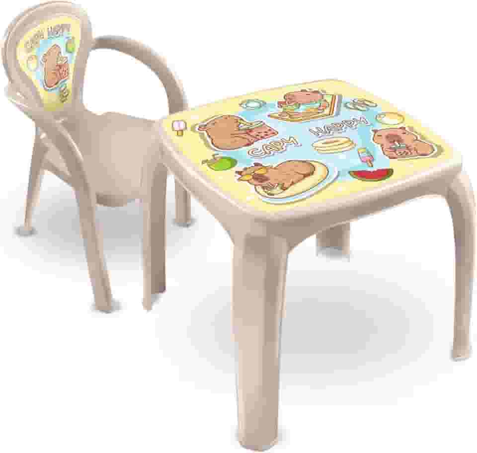 Mesa Mesinha Infantil Capy Happy Capivara Atividades Escolar (Mesa + 1 Cadeira)