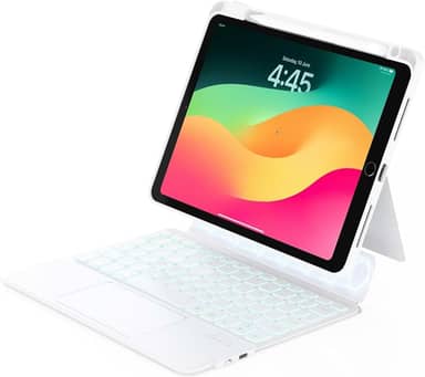 ZENLU Capa para iPad 9ª geração com teclado removível, capa protetora robusta, trackpad multitoque, suporte para caneta, suporte vertical, teclado retroiluminado para iPad 7 8 de 9 gerações, Pro de