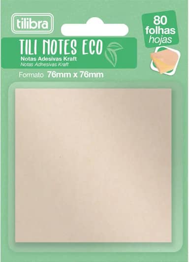 Tilibra - Bloco Adesivo Tili Notes 76x76mm 80 Folhas Kraft