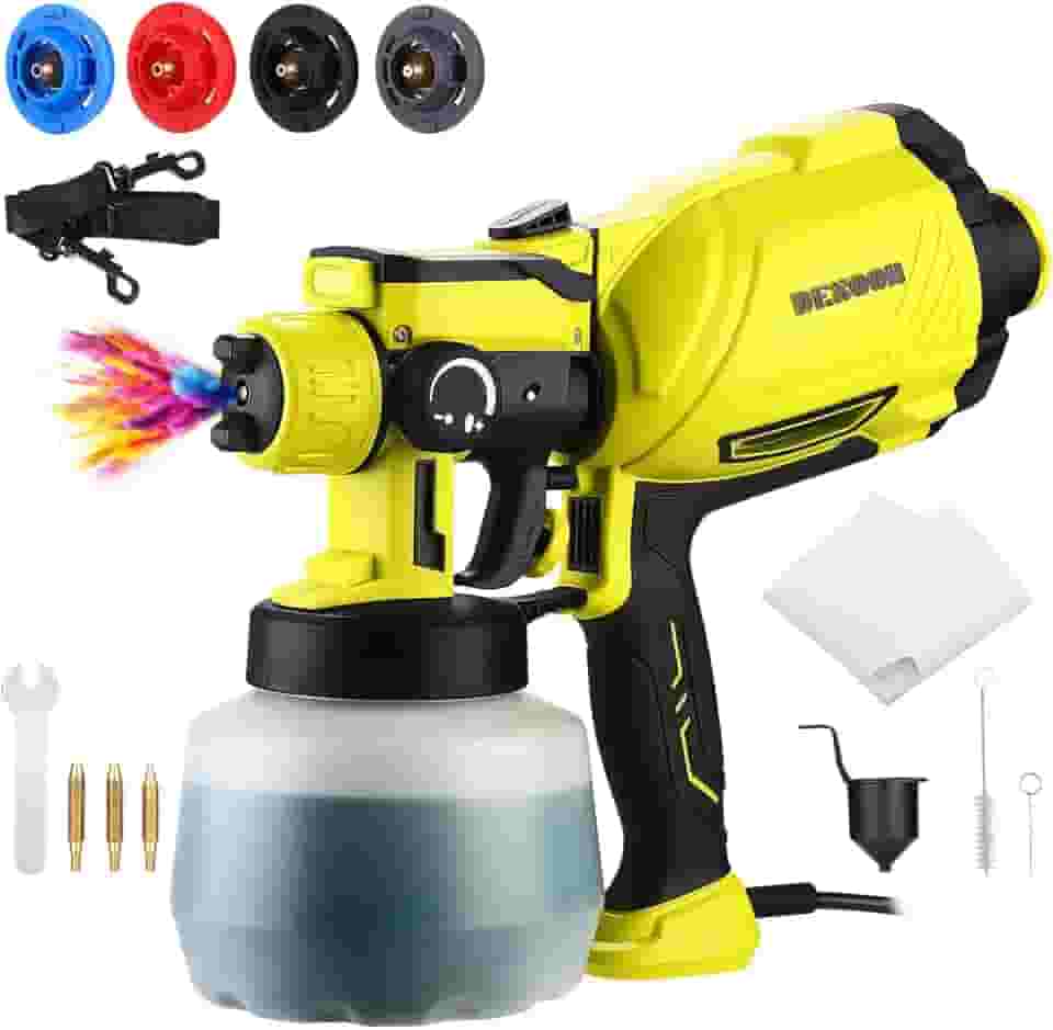 DESOON Pistola de Pintura Pulverizadora Elétrica Profissional 1000W Portátil Handheld de Tinta 1200ML Três modos de pulverização com 4 Bico 127V