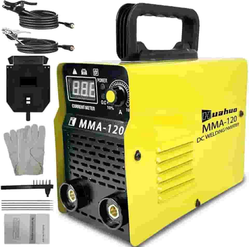 Máquina de Solda Inversora Sem Gás,Portatil de Alta Potência MMA120(220V) (Amarelo-220V)