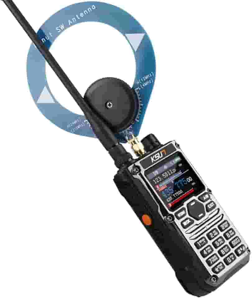 KSUN Rádio amador portátil HF SSB CB Programação de aplicativo inteligente, tela de rádio bidirecional com antena de onda curta para caminhadas, segurança, resgate HF123D (1 pacote)